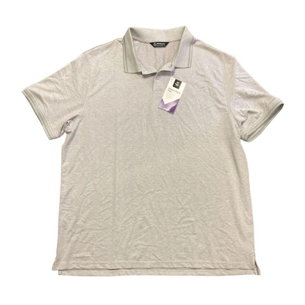 Member's Mark Men's Short Sleeve Stretch Cotton Pique Polo Shirt - Soft Silver